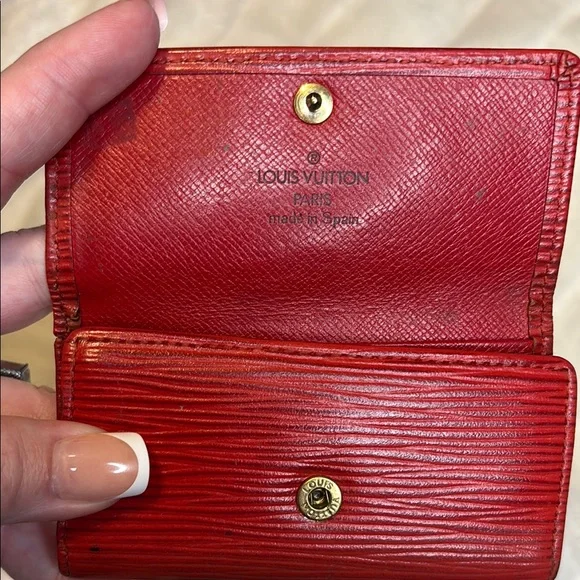 Authentic Louis Vuitton Cherry Red Epi Key Holder Wallet - Picture 5 of 13
